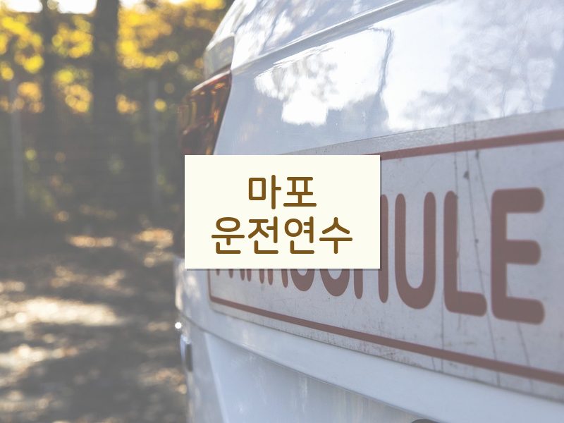 마포운전연수 후기