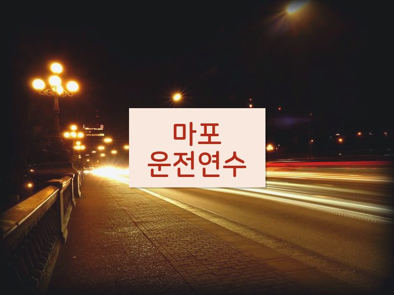 마포운전연수 후기