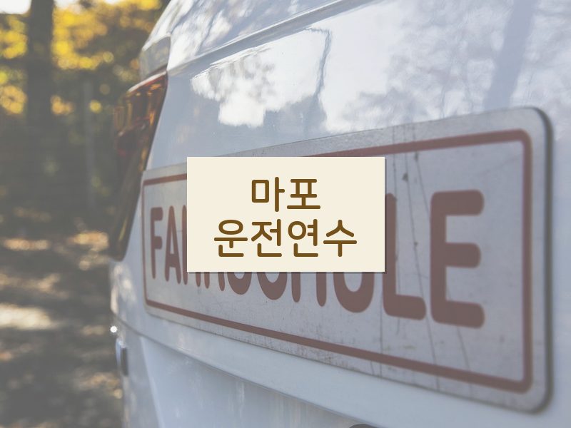 마포운전연수 후기